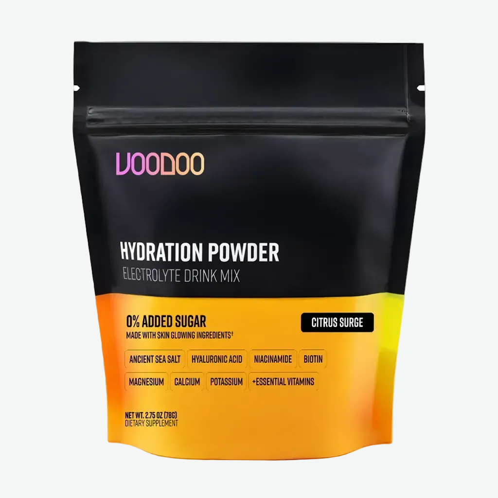 Voodoo Hydration Powder package on a white background
